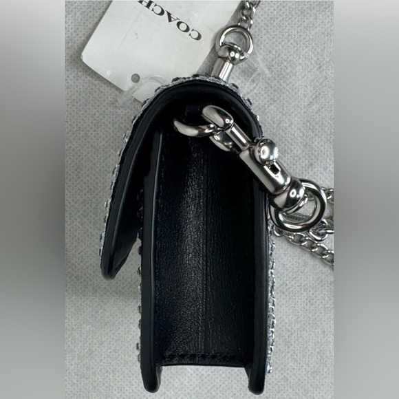NWT Coach Essential Flap Card Case Pave Crystals Black Crossbody Bag - Picture 7 of 7